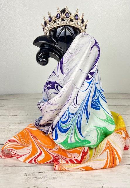 Rainbow Colors Silk Scarf "Ziva"
