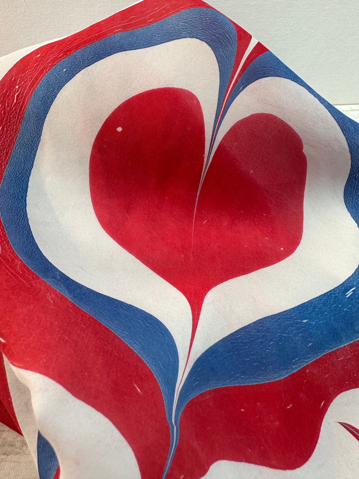 Red, White and Blue Silk Scarf "Libby"