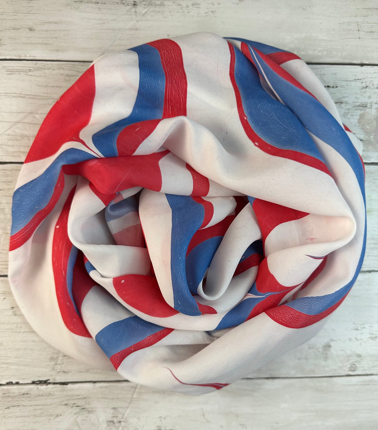 Red, White and Blue Silk Scarf "Libby"