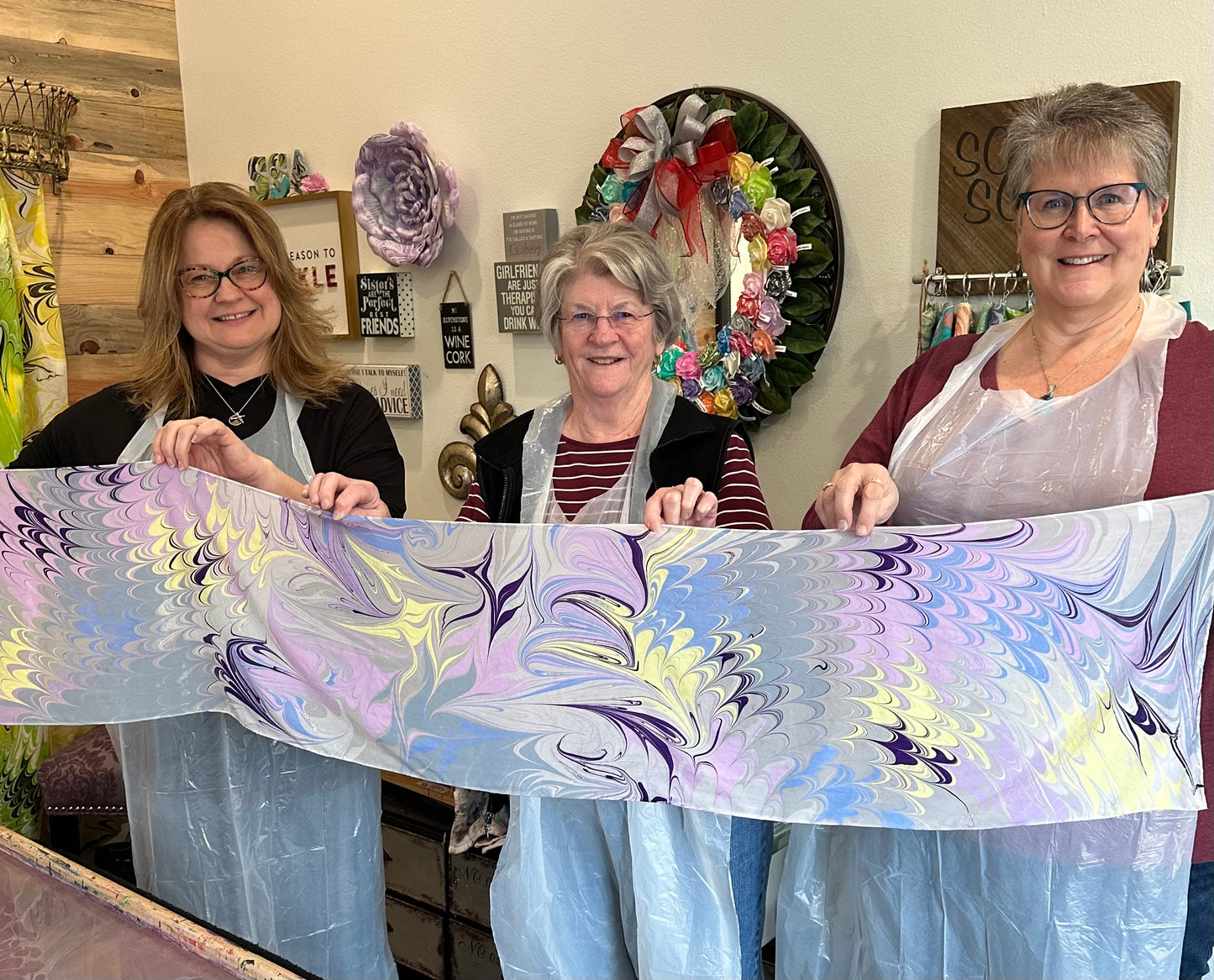Marbling a Silk Scarf April 26