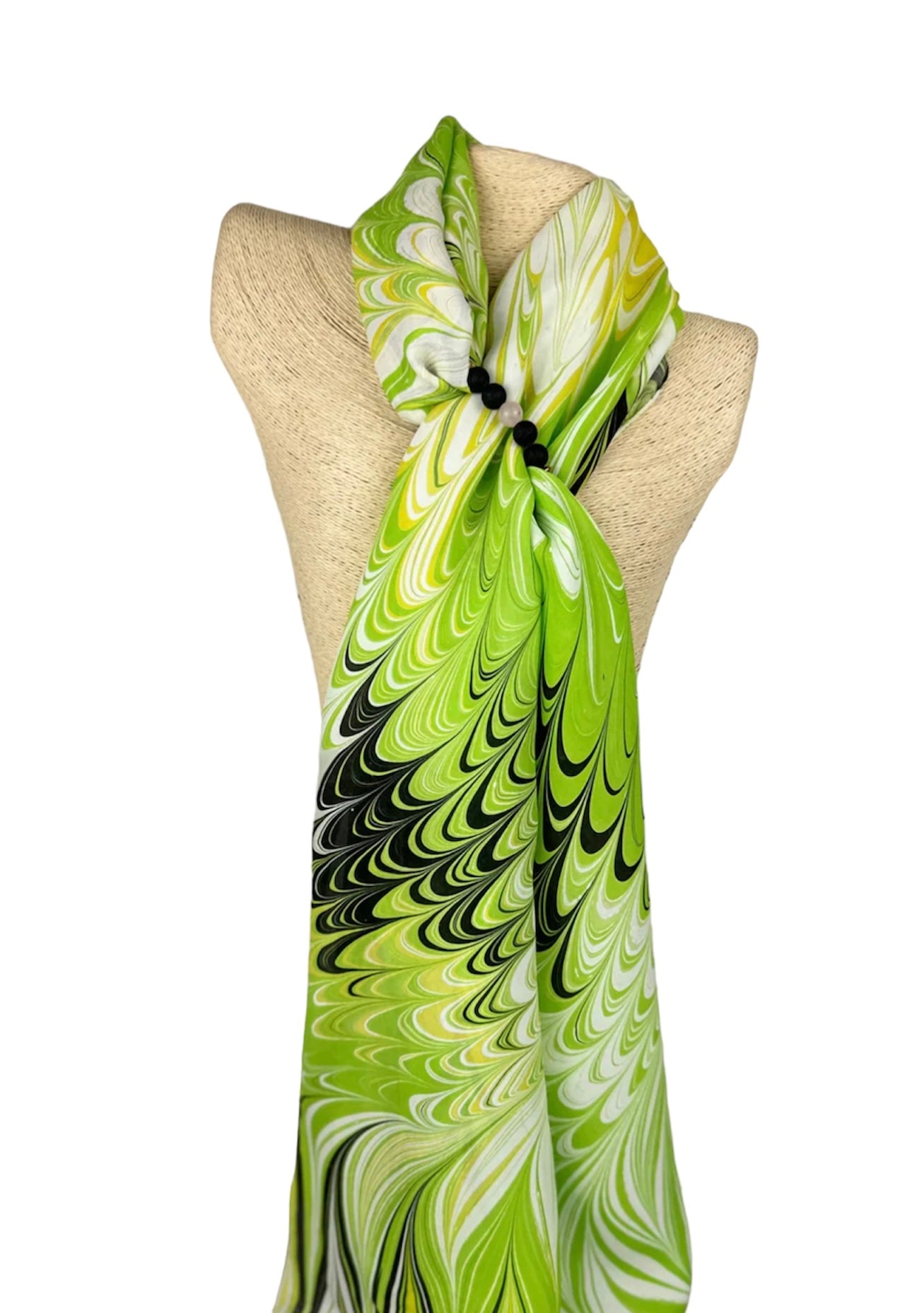 Green, Yellow and White Silk Scarf "U of O Ducks"