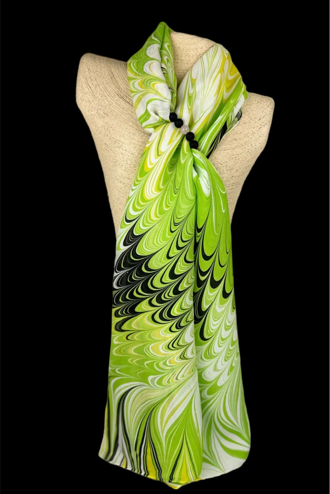 Green, Yellow and White Silk Scarf "U of O Ducks"