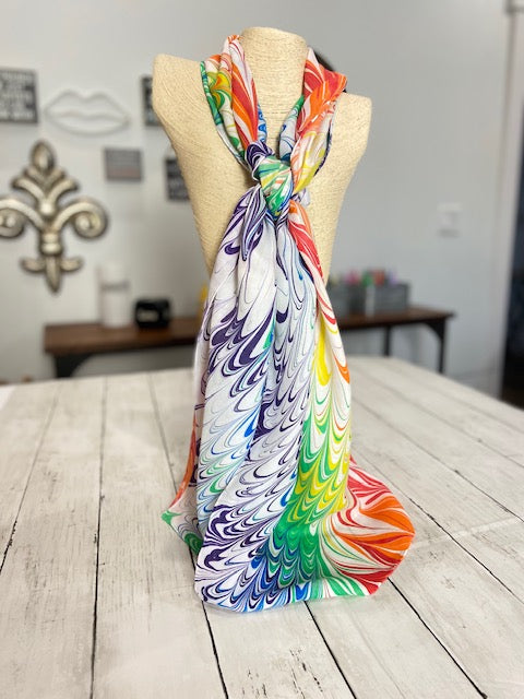 Experience Water Marbling on a Silk Scarf-Spring Art Class April 25