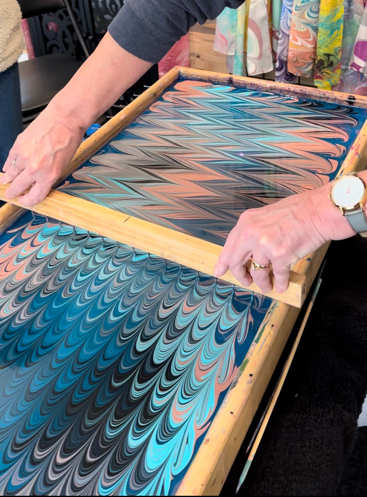 Marbling Scarves with Elizabeth (Private Event)