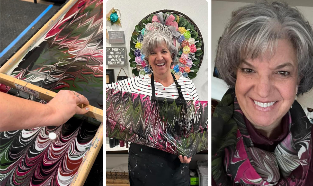 Holiday Silk Scarf Marbling Class December 12 & 13